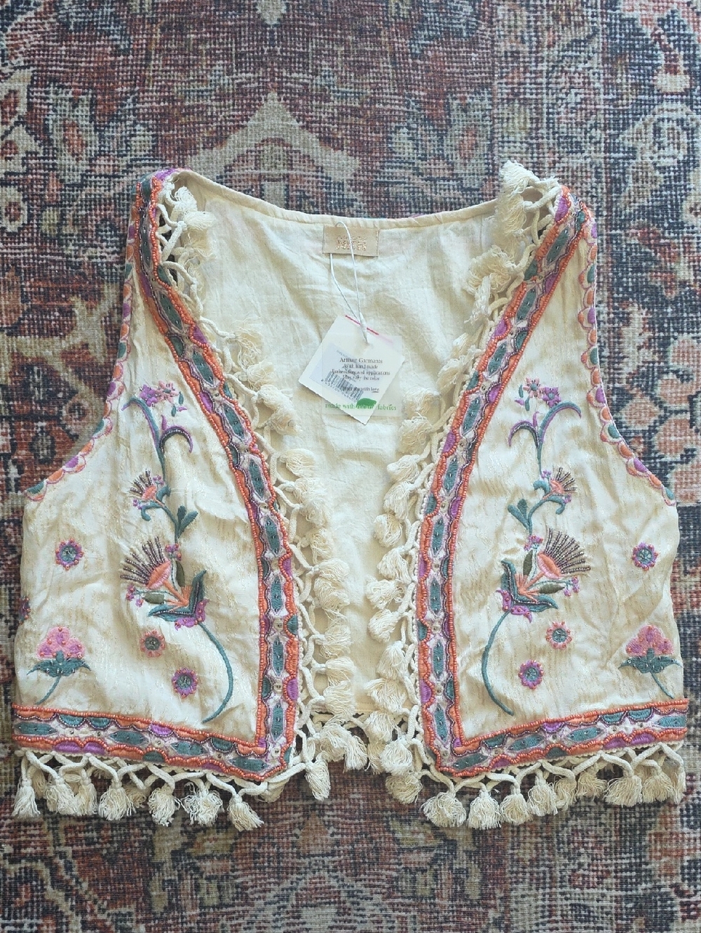 NWT NEKANE | $118 Drea Tasseled Boho Vest - Picture 2 of 9